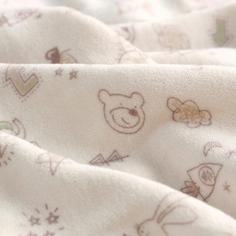 Velour Cotton Knit Single Fabric by the Yard 59 Wide MR Let/'s Go Baby