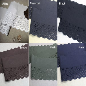 Premium Quality 1Yds Broderie Anglaise Eyelet cotton lace trim 4.3"(11cm) white YH1467c laceking made in Korea