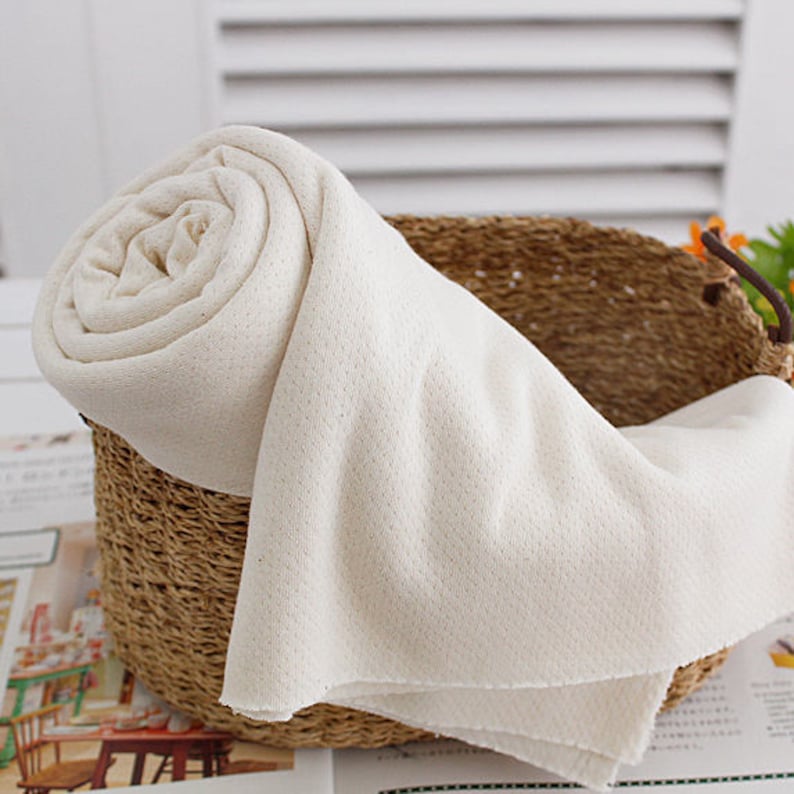 Solid Organic Cotton Knit Double Fabric by the Yard 59 Etsy