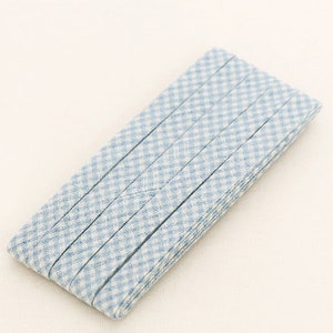 3yds Bias Tape Vintage Pastel Cotton trim 10mm Check mask bias colour double fold laceking2013 Sky