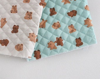 Premium Quality Quilted Cotton Fabric By The Yard Cute Doll Naughty Teddy Bear 44" Wide laceking2013 made in Korea one-Sided
