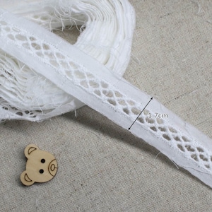Premium Quality 14Yds Broderie Anglaise lace trim 1.7cm(Net 0.8cm) Off-White YH875s laceking2013 made in Korea