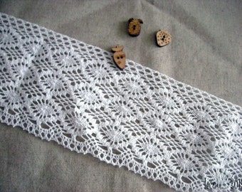 1yds Torchon knit cotton lace Crochet Trim 3.1"(8cm) YH040 laceking2013