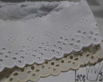 10 + free 4yds Embroidery scalloped cotton eyelet lace trim 2.5"(6.5 cm) YH609 laceking2013 made in Korea