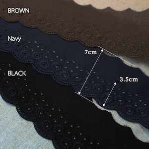 Premium Quality 1yard Broderie Anglaise cotton eyelet lace trim 2.8"(7cm) YH865 laceking2013 made in Korea