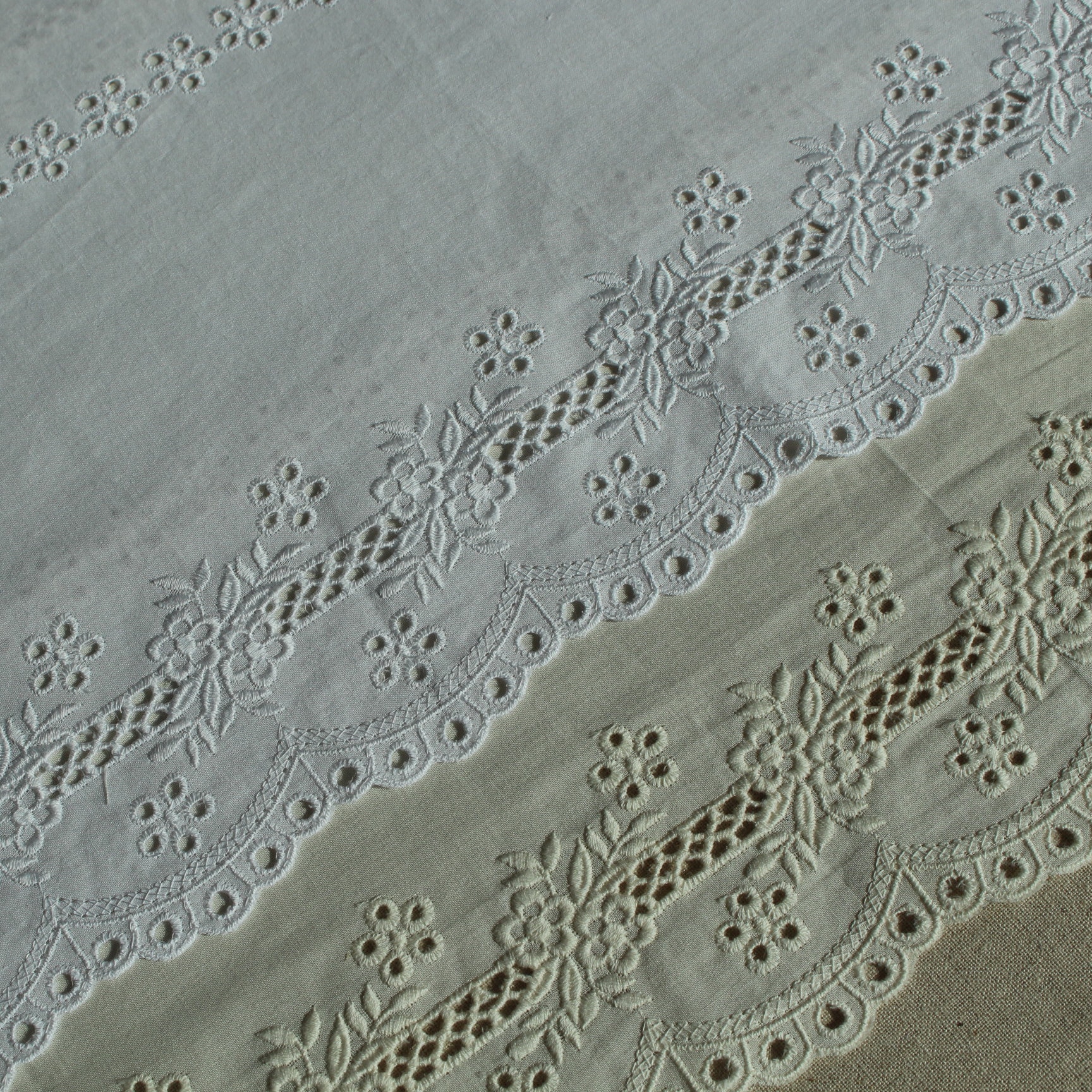 1Yds Broderie Anglaise cotton eyelet lace trim 32cm SH56 laceking2013