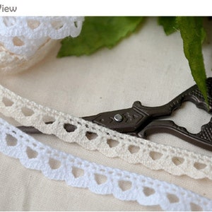 Premium Quality 3Yds Crochet ribbon Vintage Style wedding Cotton lace 0.4"(1cm) YH038 laceking2013 made in Korea