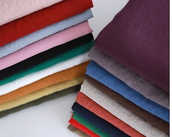 Pure Linen Fabric by the Yard, Bio Washed 40 Lea Linen, 52" Wide, Clothing Fabric, Made in Korea laceking2013