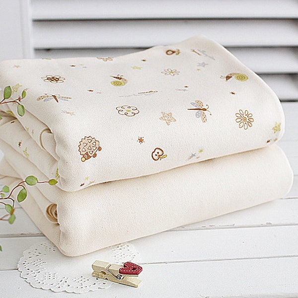 Premium Quality Baby Organic Cotton Knit Double Fabric by the Yard 61" Wide MR Baby Hill made in Korea