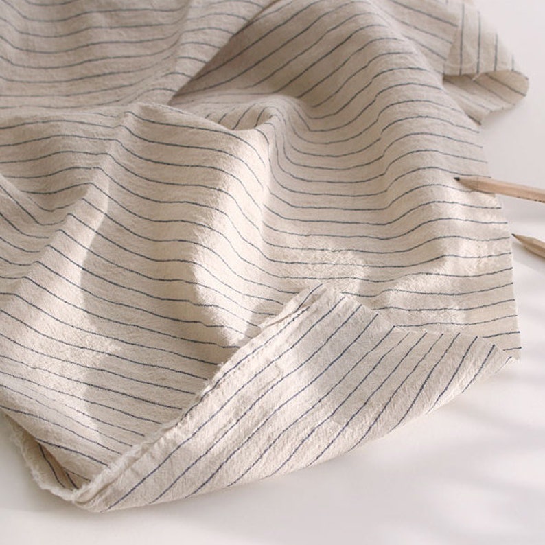 Premium Quality Linen Fabric Stripe Pattern by the Yards Etsy