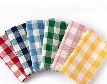 Large Gingham Cotton Fabric by the Yard, 3cm 1.18 Inch Buffalo Check, 44 Inch Wide, 6 Colors, Korean Fabric for Sewing and Decor