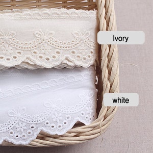 14y Embroidery mesh Broderie Anglaise Eyelet Lace Trim yh877a wide 4cm(1.6") laceking2013 made in Korea