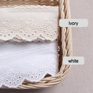 Premium Quality 14y Embroidery mesh Broderie Anglaise Eyelet Lace Trim yh877a wide 4cm(1.6")  laceking2013 made in Korea