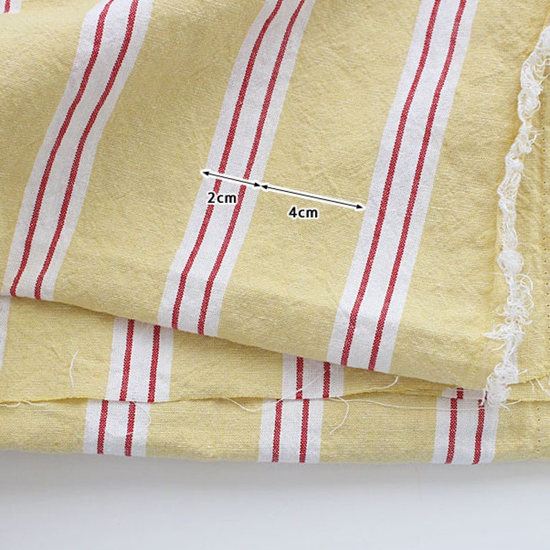 Premium Quality Cotton & Linen Mixture Stripe Fabric by the yard 55 wide Cozy Simple Stripe made in Korea image 2