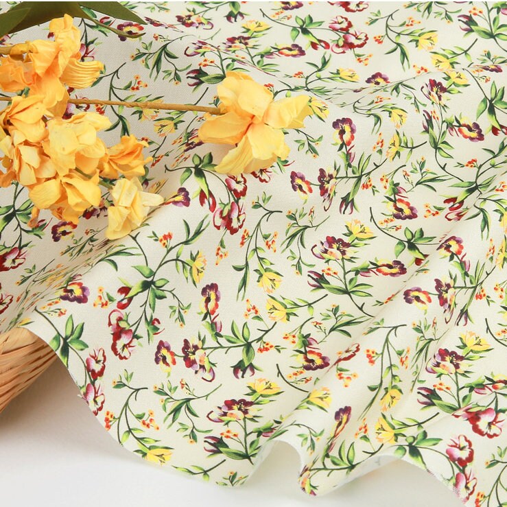 Premium Quality Cotton Fabric by the Yard Flower Fabric Etsy