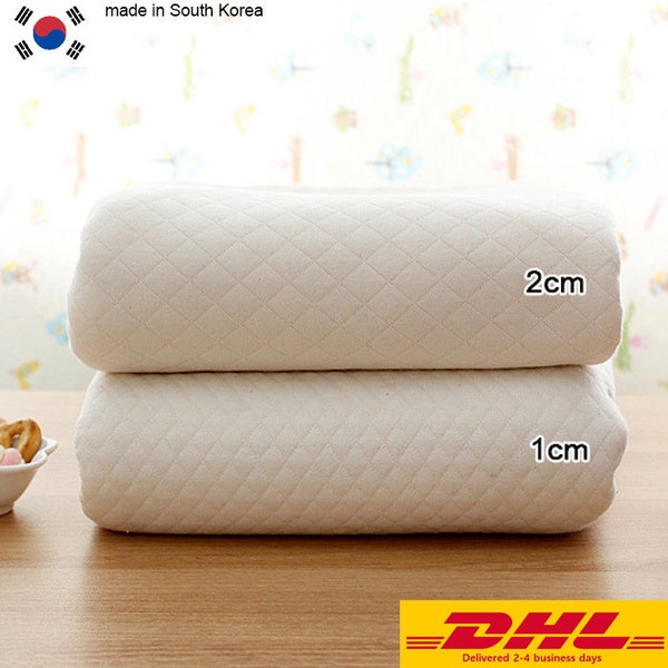 Premium Quality Solid Organic Quilted Cotton Knit Single Fabric by the Yard 63" Wide MR Vanilla made in Korea