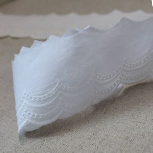 14Yds Embroidery scalloped cotton eyelet lace trim 2.4 YH1423 laceking2013 image 4