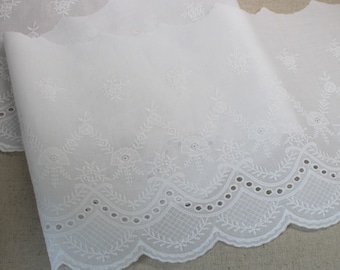 Premium Quality 1yard Broderie Anglaise Cotton Eyelet lace trim 8.2"(21cm) YH1323 laceking2013 made in Korea