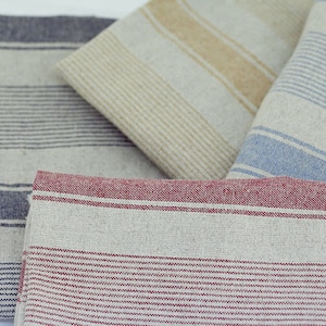 Premium Quality Cotton Linen Fabric by the half yard Stripe Fabric 41" wide AS Hemp Linen Multi Stripe made in Korea