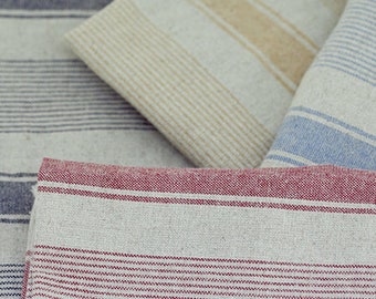 Tela de lino de algodón de primera calidad cortada a media yarda Tela de rayas de 41" de ancho AS Hemp Linen Multi Stripe hecha en Corea