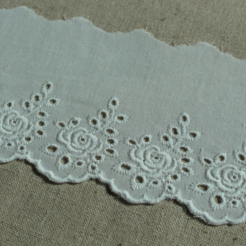 Premium Quality 14Yds Broderie Anglaise cotton eyelet lace trim 2.87 cm YH1553 laceking2013 made in Korea image 7
