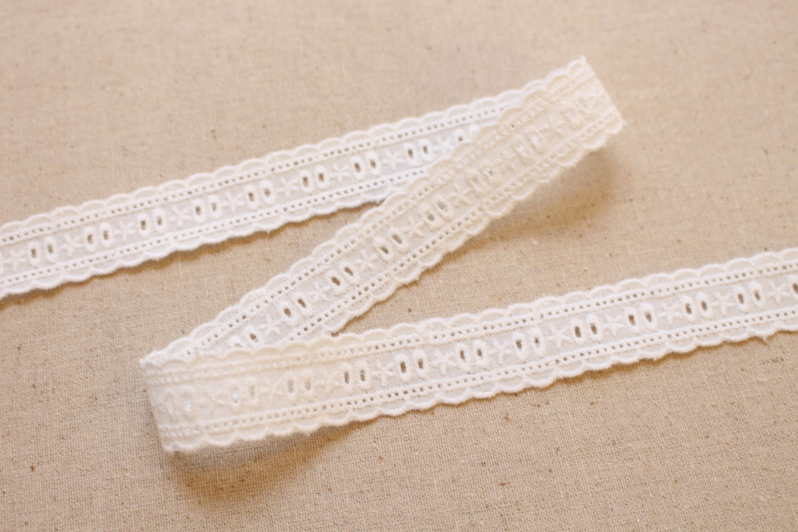 14yds Broderie Anglaise Cotton Vintage Wedding Ribbon Eyelet Lace Trim ...