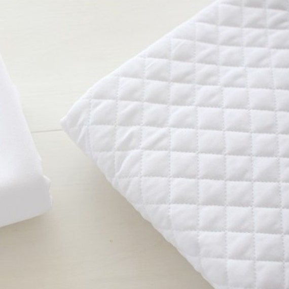 Soimoi Tela de algodón blanco satinado Slub DIY tela acolchada tela sólida  por yarda 54 pulgadas de ancho