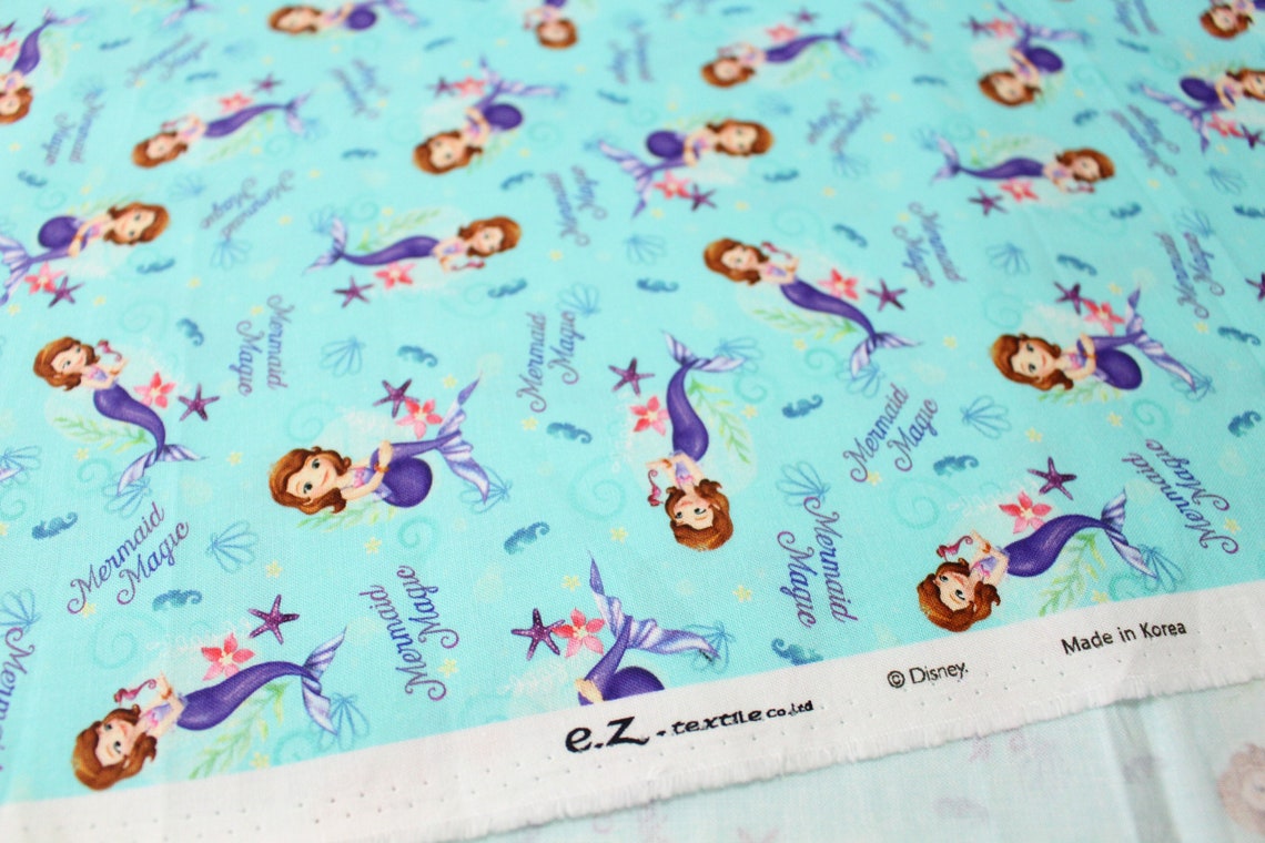 Disney Cotton Fabric by the Yard Princess Character Fabric Etsy