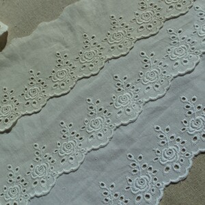 Premium Quality 14Yds Broderie Anglaise cotton eyelet lace trim 2.87 cm YH1553 laceking2013 made in Korea image 2