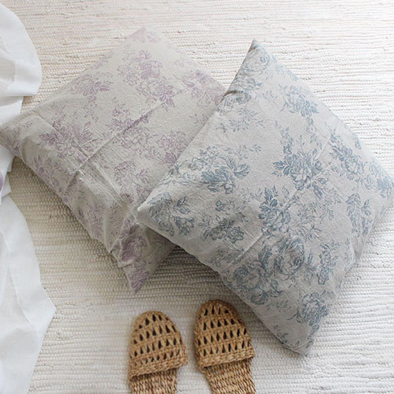 Antiker Leinenstoff mit Blumenmuster, Meterware, 140 cm breit, Vintage-Damaststoff Bild 5