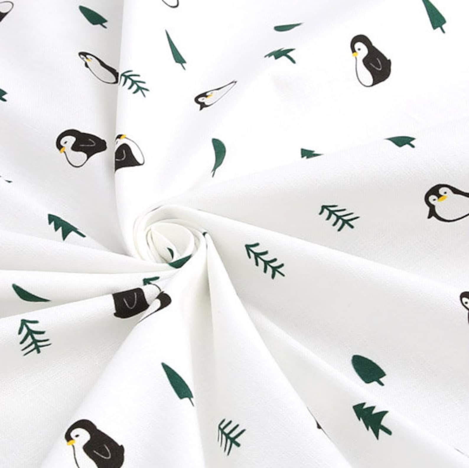 Cotton Fabric Penguin Fabric by the Yard 44 Wide SY Peng Etsy