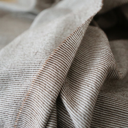 Premium Quality Cotton Linen Fabric by the Half Yard Stripe - Etsy