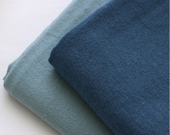Premium Quality 100% Washed linen fabric Solid 2color by the Yard 60" Wide cozy linen solid made in Korea