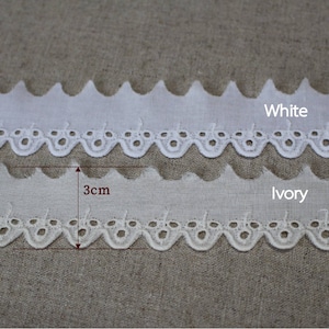 10 + free 4yds Broderie Anglaise Eyelet lace trim 1.2"(3cm) YH1451 laceking2013 made in Korea