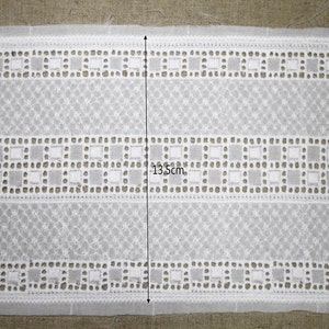 1yard Broderie vintage eyelet cotton lace trim 5.313.5cm White sh21 laceking image 2