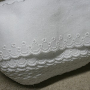 10 free 4yds Broderie Anglaise Eyelet lace trim White 1.84.5cm YH1479 laceking2013 made in Korea image 3