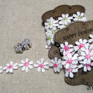 Premium Quality 14yds Embroidered Broderie Anglaise venice chemical lace trim 0.5"(1.4cm) Flower laceking2013 made in Korea