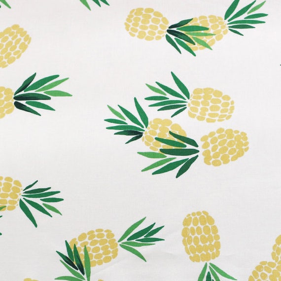 Cotton Fabric Pineapple Fabric by the Yard 44 Wide Cozy Etsy