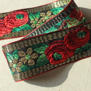 Premium Quality 1Yds Embroidery Ethnic Lace Ribbon Trim Jacquard Fabric Sewing Tape 4.4cm J7 laceking2013 made in Korea