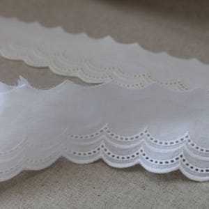 14Yds Embroidery scalloped cotton eyelet lace trim 2.4 YH1423 laceking2013 image 5