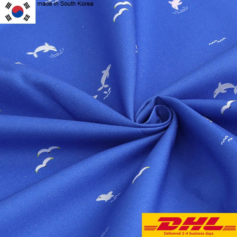 Cotton Fabric Dolphin Fabric by the Yard 44 Wide SY Etsy