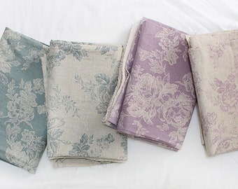 Hochwertiger Leinenstoff Meterware Antiker Blumenstoff 55&quot; Breit Gemütlicher Marokko Blumen Laceking made in Korea