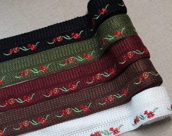 Embroidered Knitting Bias Tape Poly Cotton trim fold 1.6"(3,3cm) laceking2013