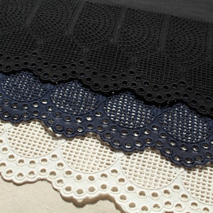 Premium Quality 1Yds Broderie Anglaise cotton lace trim 19.5cm YH1557 laceking2013 made in Korea