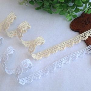 3Yds Crochet ribbon Vintage Style wedding Cotton lace trim 0.30.8cm YH054 laceking2013 image 1
