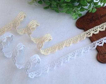 Premium Quality 3Yds Crochet ribbon Vintage Style wedding Cotton lace trim 0.3"(0.8cm) YH054 laceking2013 made in Korea
