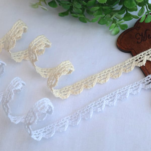 3Yds Crochet ribbon Vintage Style wedding Cotton lace trim 0.3"(0.8cm) YH054 laceking2013