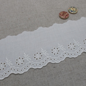 14Yds Embroidery scalloped cotton eyelet lace trim 2.87cm YH1440 laceking2013 made in Korea image 5