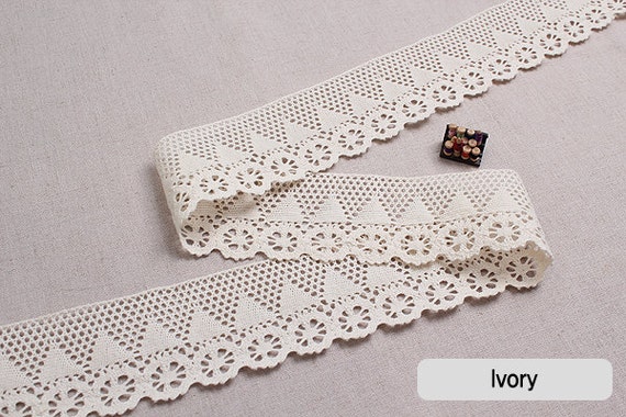 1yds Torchon knit cotton lace Crochet Trim 3.1/" 8cm YH040 laceking2013