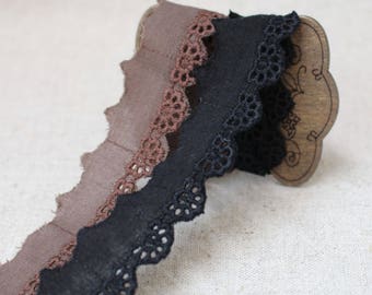 14Yds Broderie Anglaise cotton eyelet lace trim 0.8"(2cm) RR2s laceking2013 made in Korea